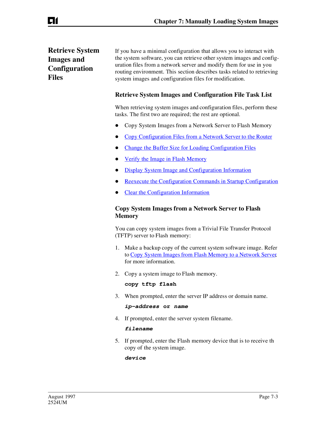 AIS AI2524 Retrieve System Images Configuration Files, Retrieve System Images and Configuration File Task List, Device 