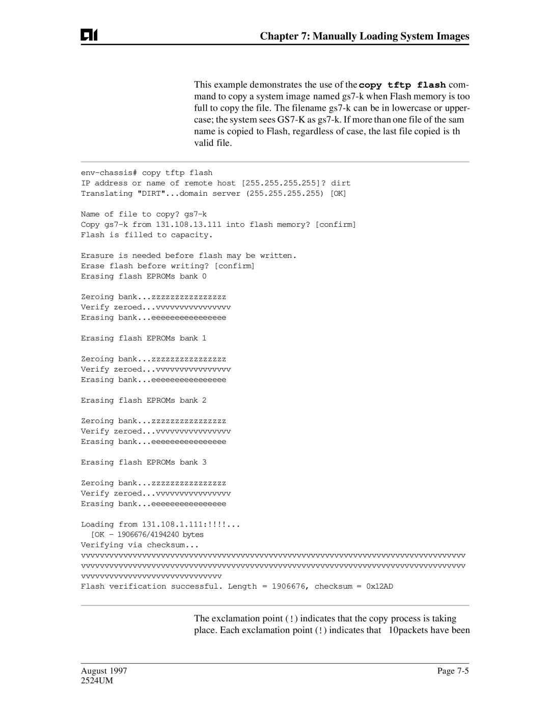 AIS AI2524 user manual OK 1906676/4194240 bytes Verifying via checksum 