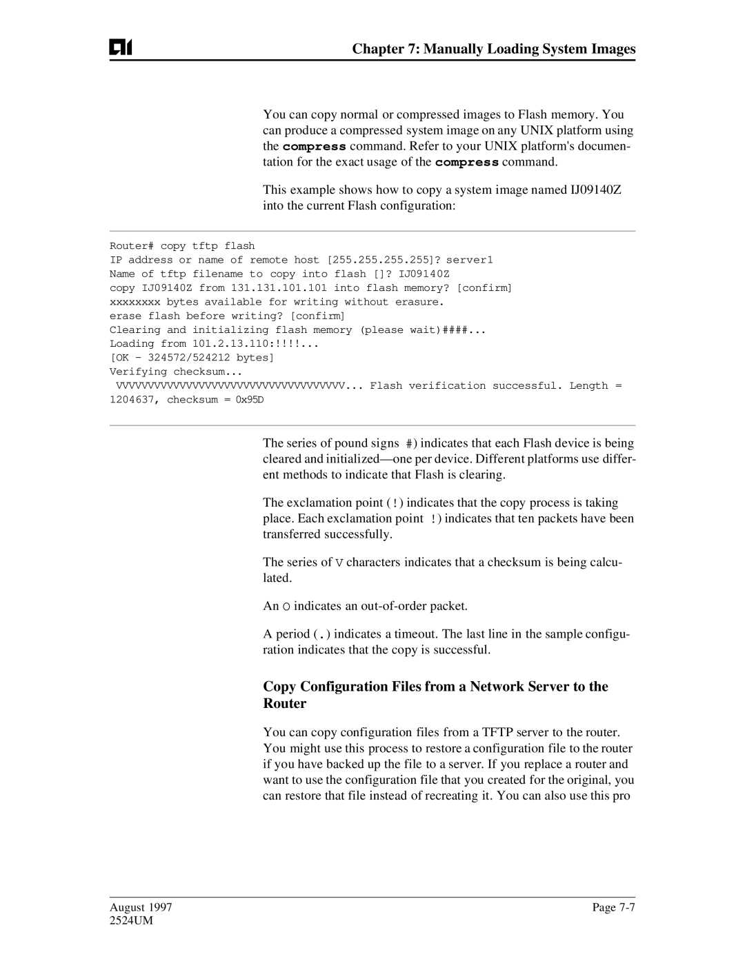 AIS AI2524 user manual Copy Configuration Files from a Network Server to Router 