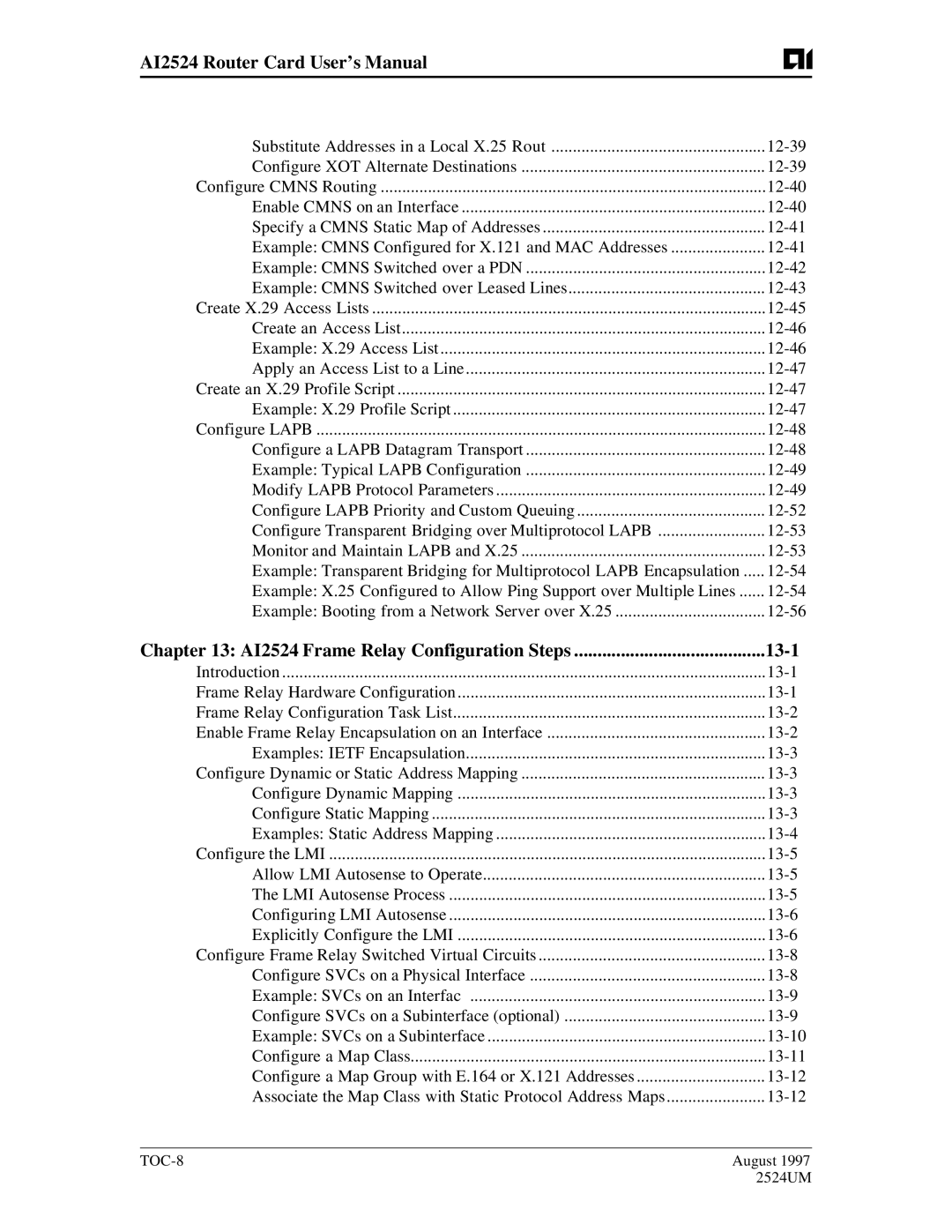 AIS AI2524 user manual 13-1 