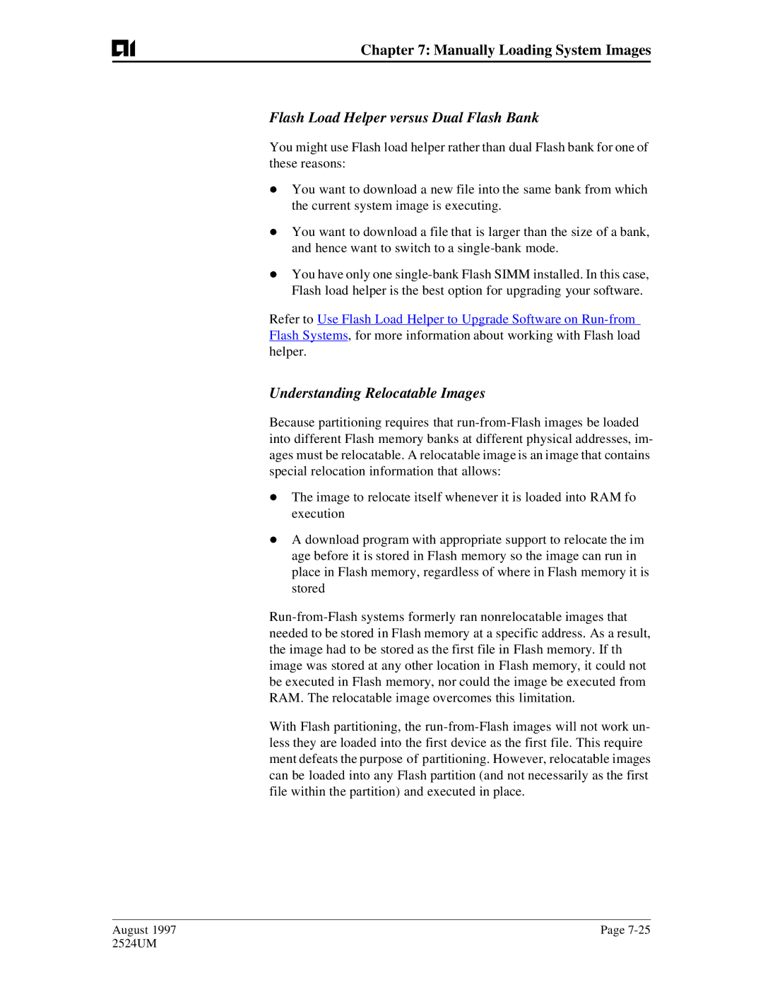 AIS AI2524 user manual Flash Load Helper versus Dual Flash Bank, Understanding Relocatable Images 