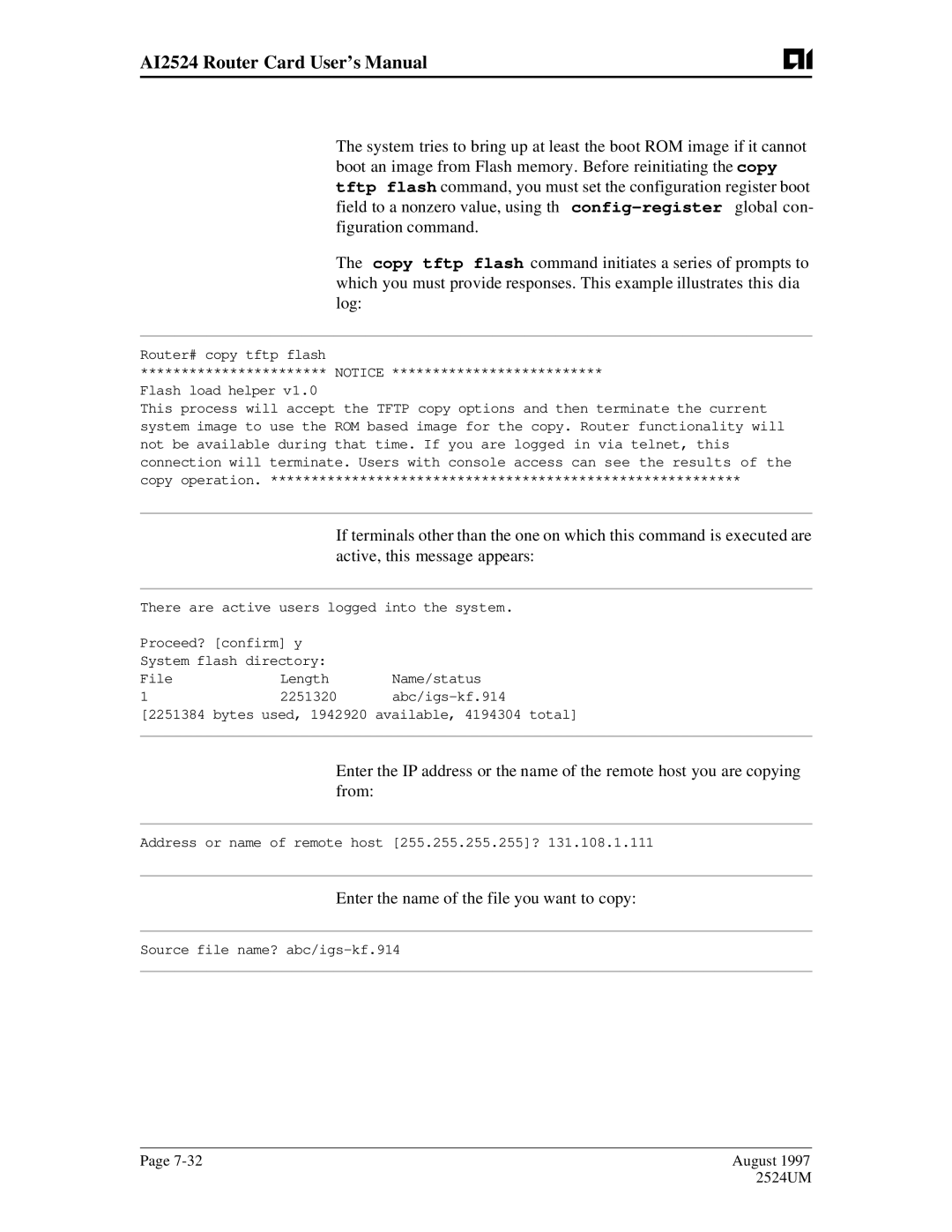 AIS AI2524 user manual Enter the name of the file you want to copy 