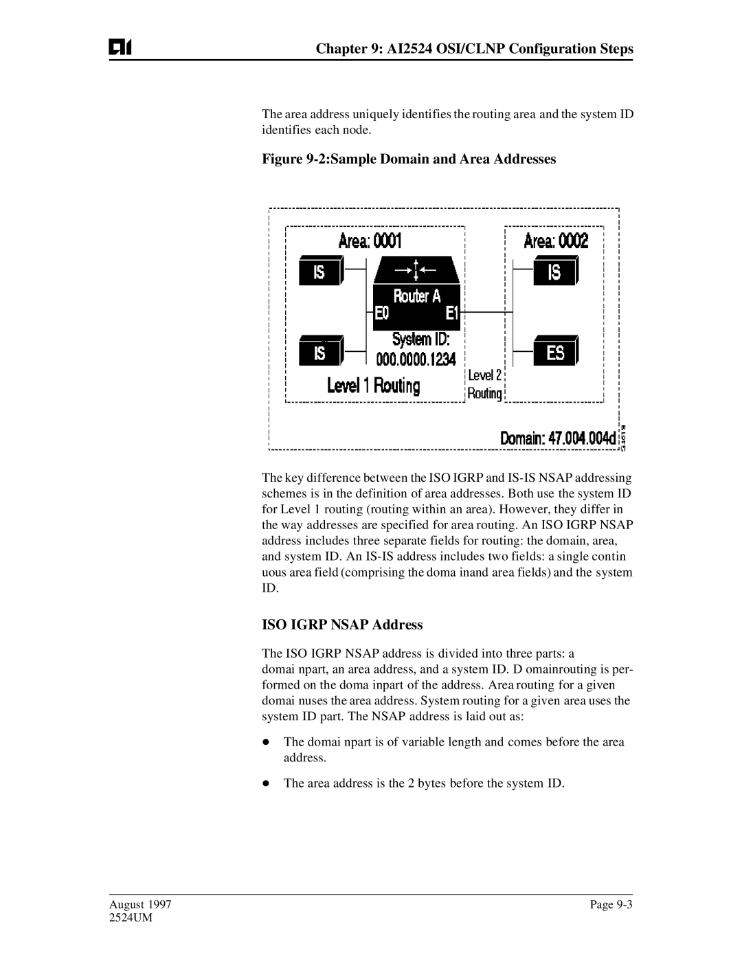 AIS AI2524 user manual 2Sample Domain and Area Addresses, ISO Igrp Nsap Address 