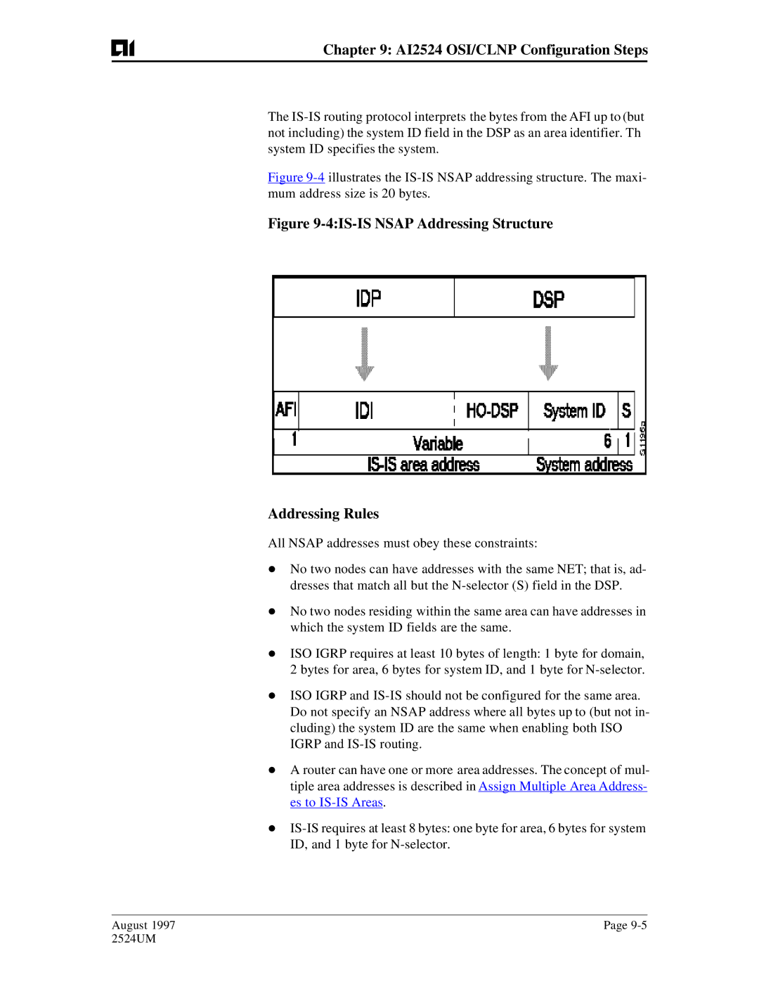 AIS AI2524 user manual 4IS-IS Nsap Addressing Structure Addressing Rules 