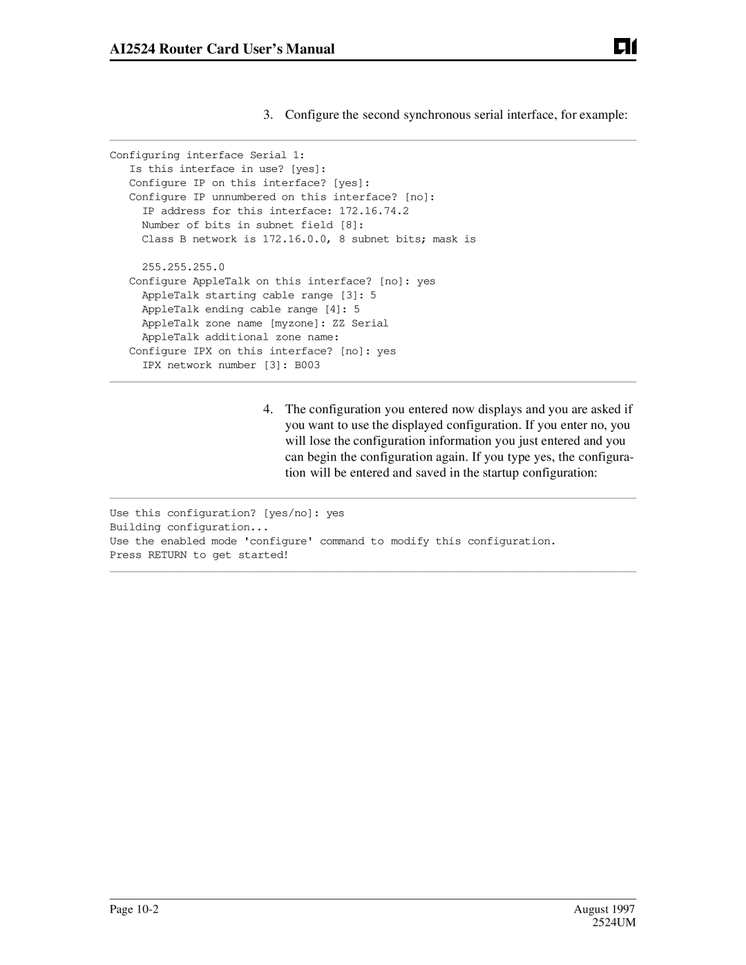 AIS user manual AI2524 Router Card User’s Manual 