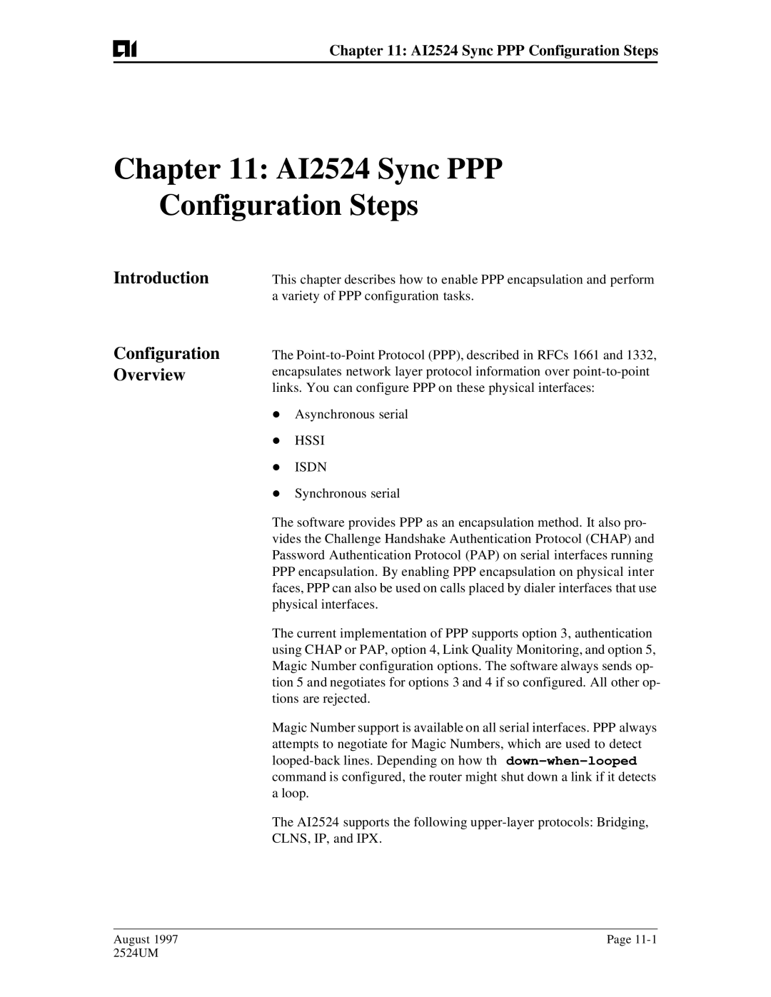 AIS user manual AI2524 Sync PPP Configuration Steps, Introduction Configuration Overview 