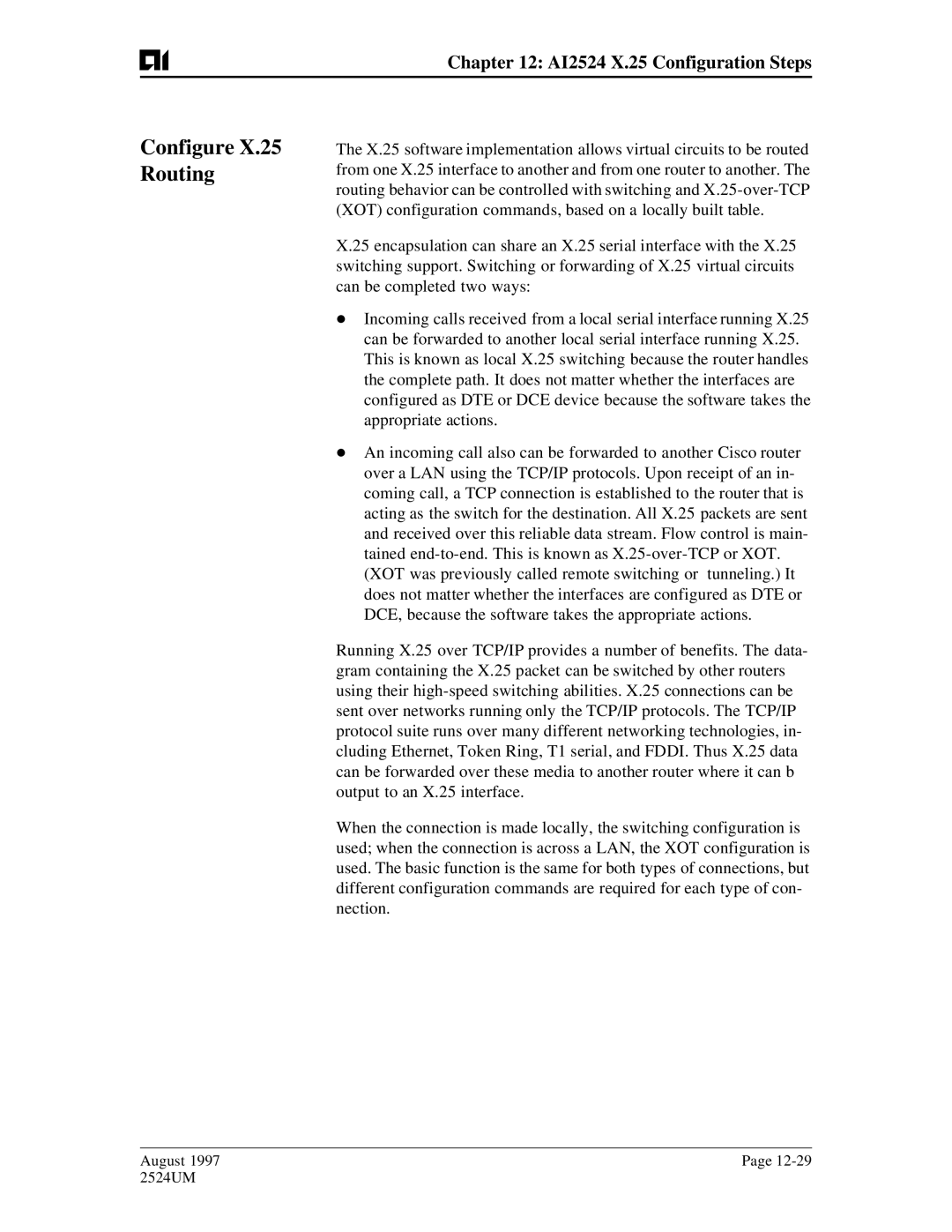 AIS AI2524 user manual Configure X.25 Routing 