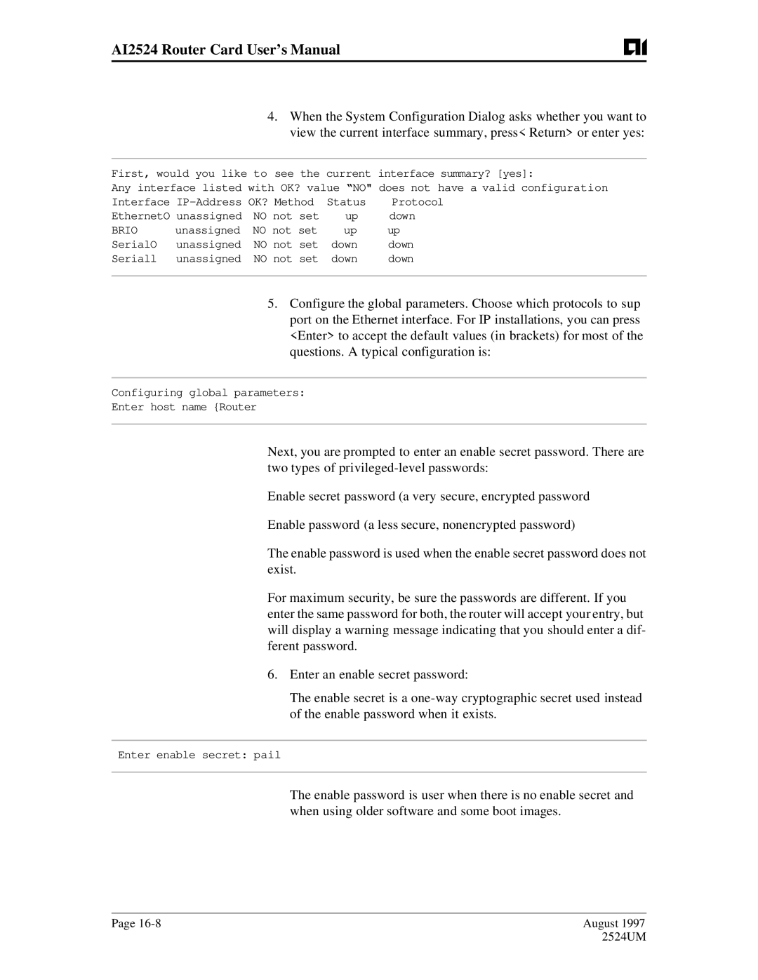 AIS AI2524 user manual Brio 