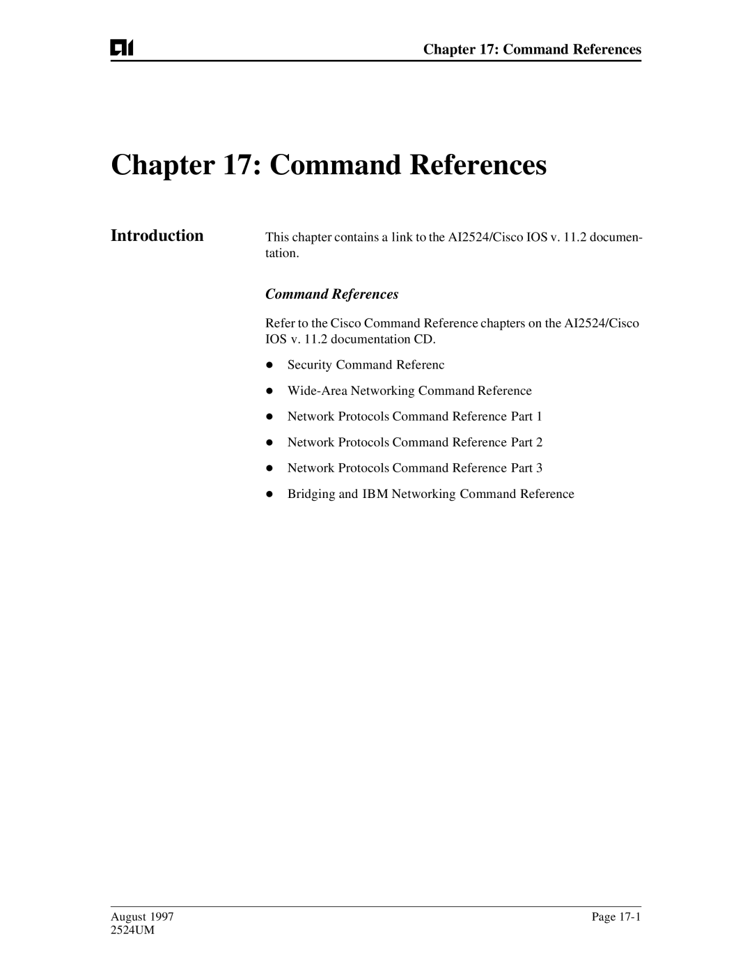 AIS AI2524 user manual Command References 