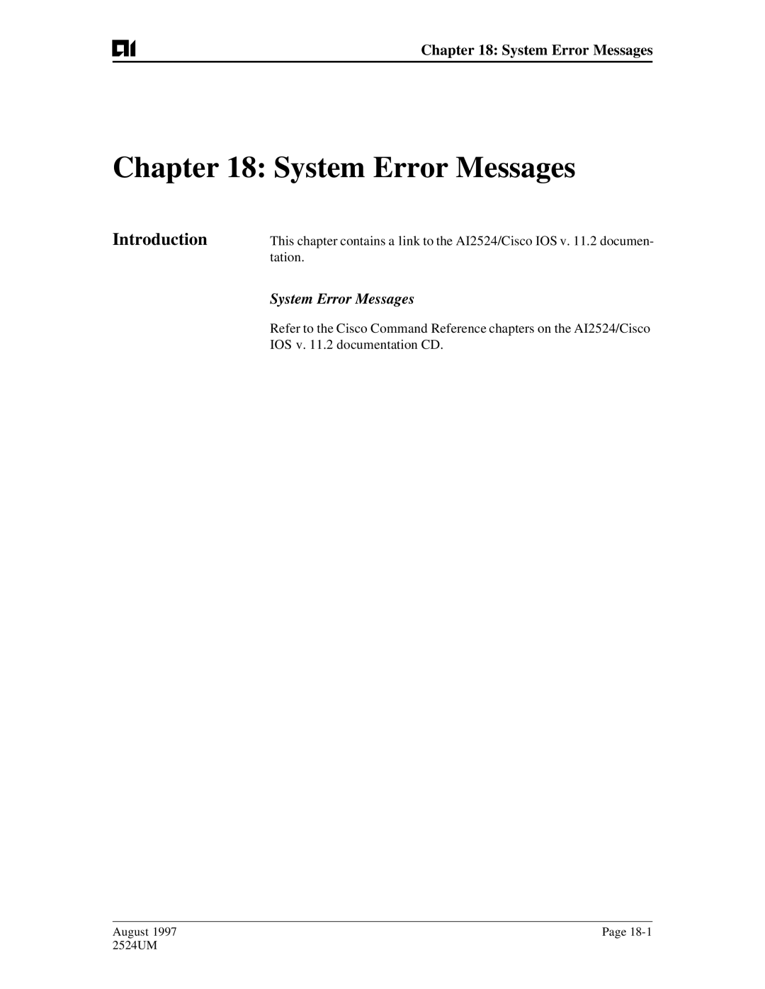 AIS AI2524 user manual System Error Messages 