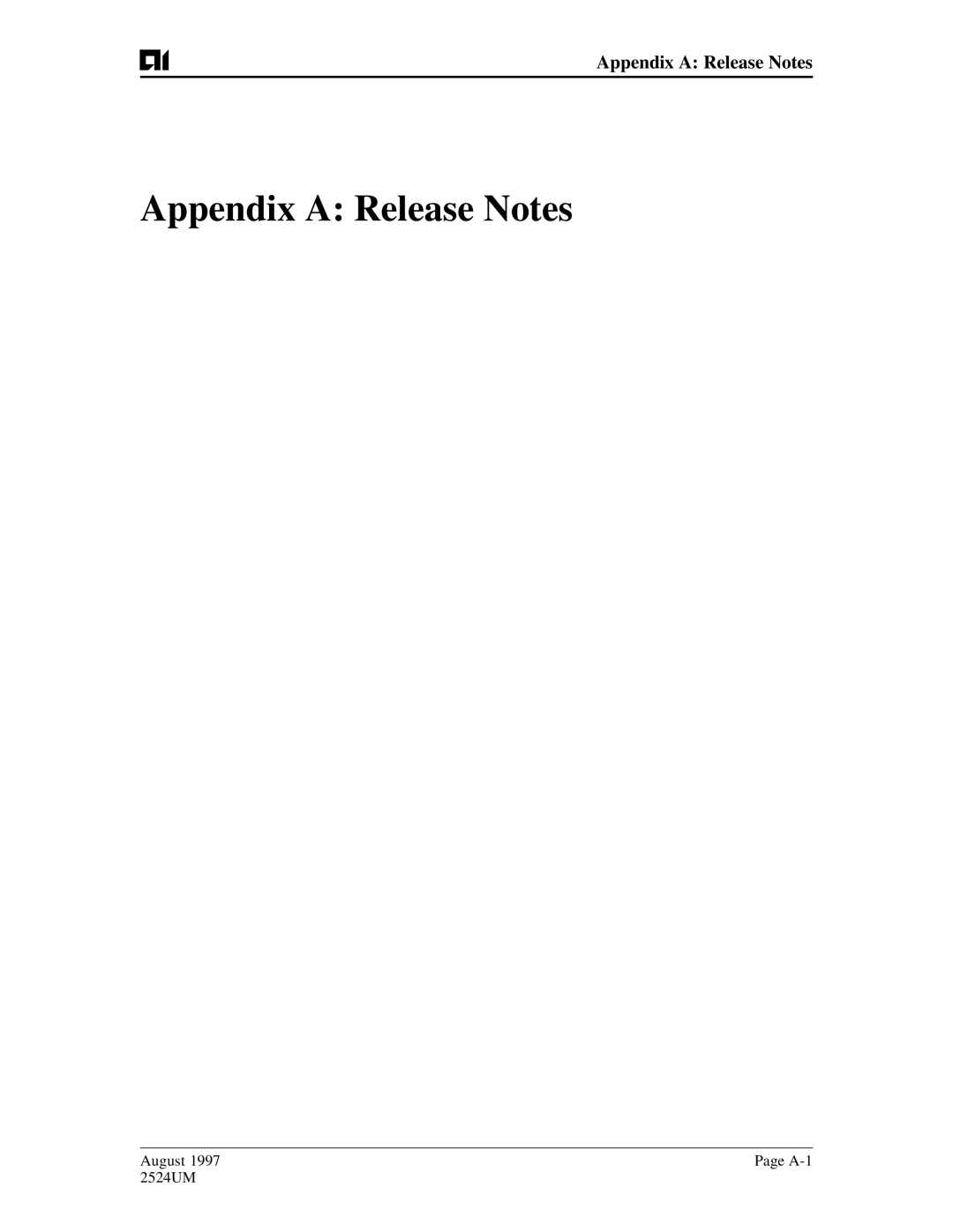 AIS AI2524 user manual Appendix a Release Notes 