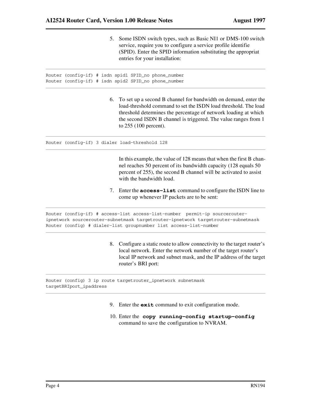 AIS AI2524 user manual Enter the exit command to exit configuration mode 