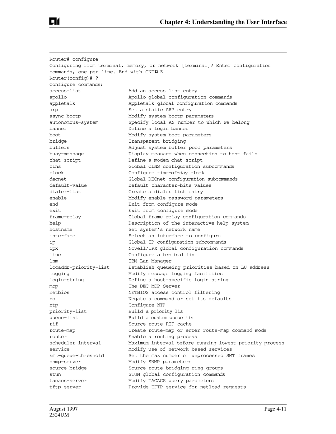 AIS AI2524 user manual Maximum interval before running lowest priority process 