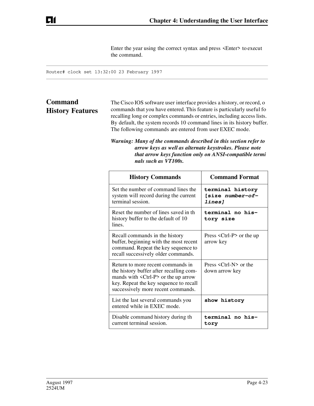 AIS AI2524 user manual History Commands Command Format, Size number-of, Lines 