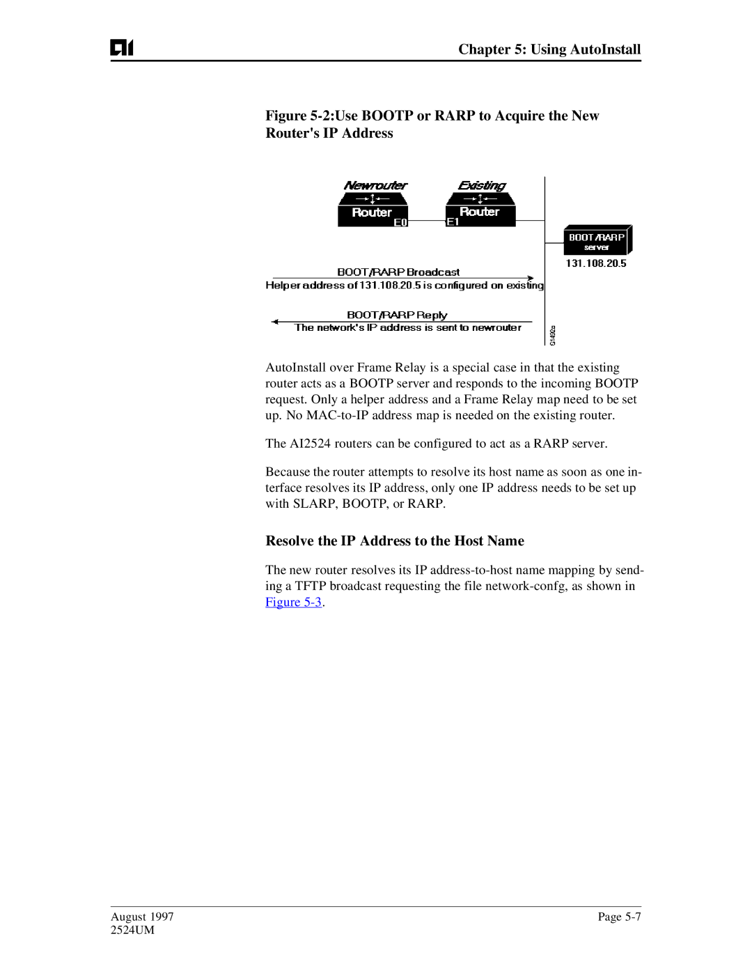 AIS AI2524 user manual 2Use Bootp or Rarp to Acquire the New Routers IP Address, Resolve the IP Address to the Host Name 