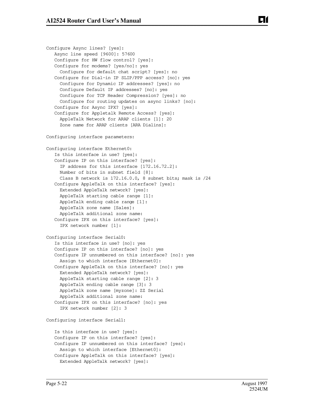 AIS user manual AI2524 Router Card User’s Manual 