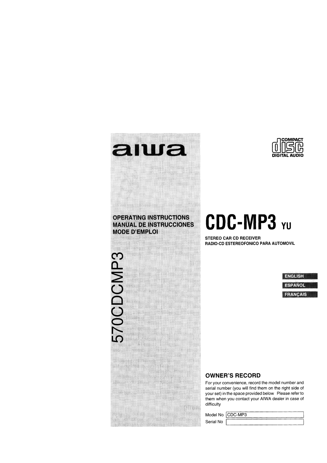 Aiwa 570CDCMP3 manual 