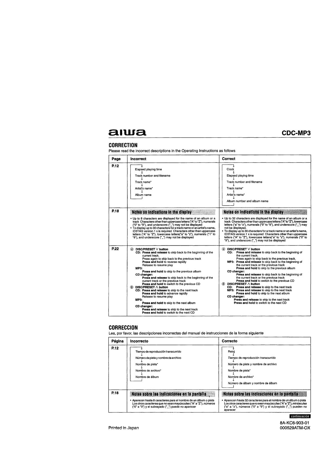 Aiwa 570CDCMP3 manual 