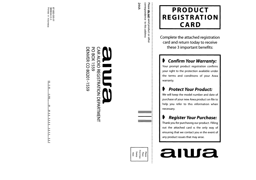 Aiwa 570CDCMP3 manual 