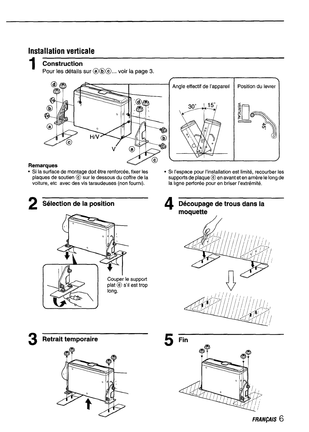 Aiwa ADC-EXI06 manual Installation verticale, Rema 