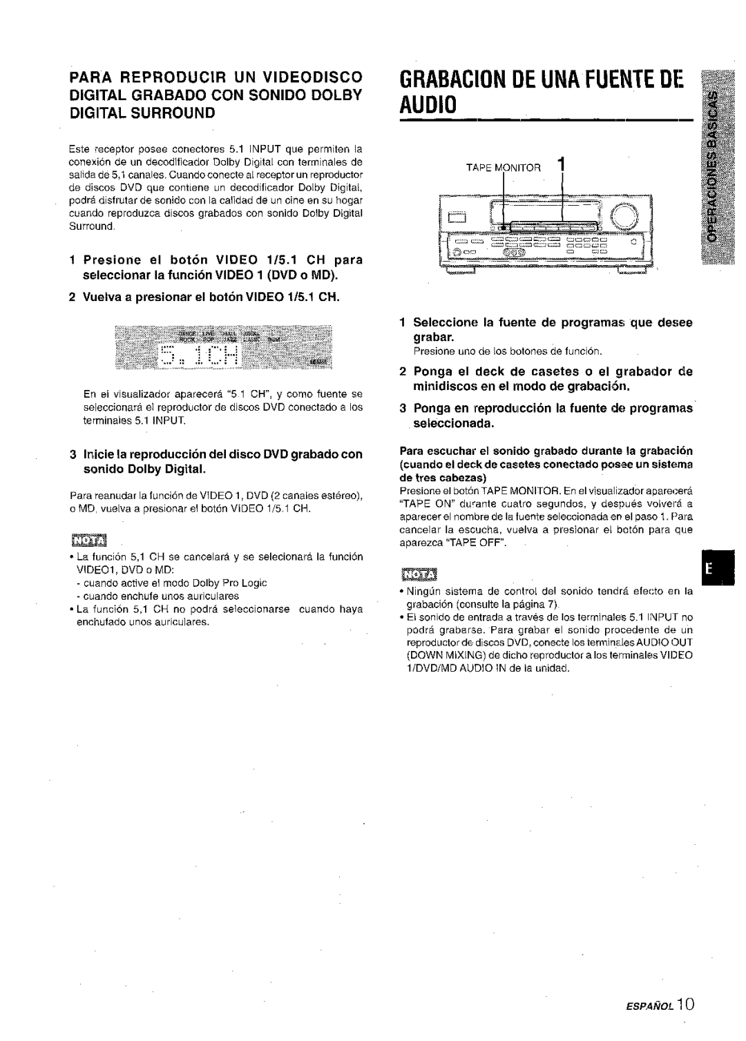 Aiwa AV-D30 manual Grabacion DE UNA Fuente DE Audio, Seleccione la fuente de programas que desee grabar 