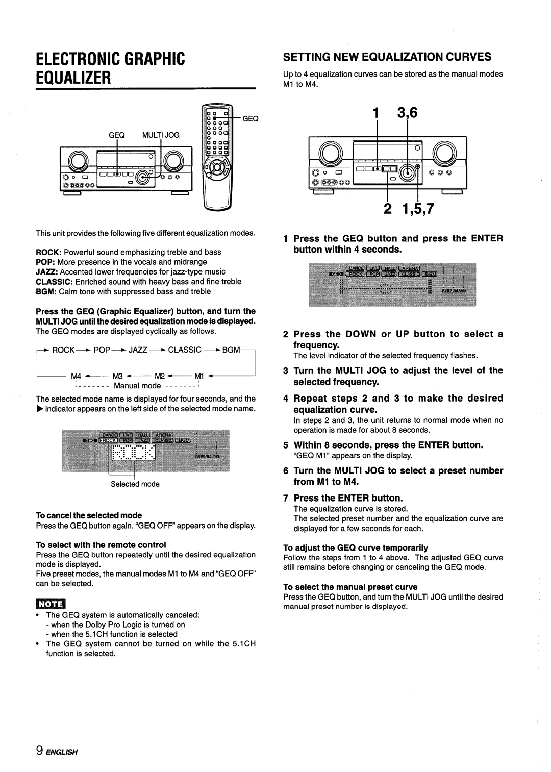 Aiwa AV-D55 manual Electronic Graphic Equalizer, Setting NEW Equalization Curves 