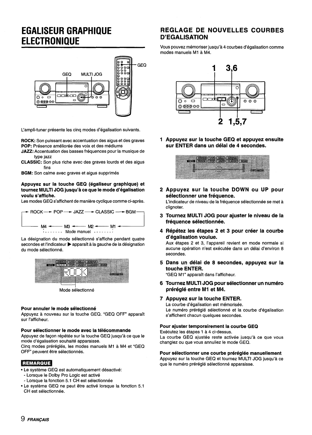 Aiwa AV-D55 manual Egaliseur Graphique Electronique, Reglage DE Nouvelles Courbes D’EGALISATION 