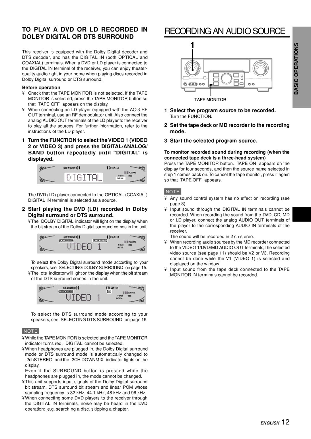 Aiwa AV-D77 manual Select the program source to be recorded, Before operation 