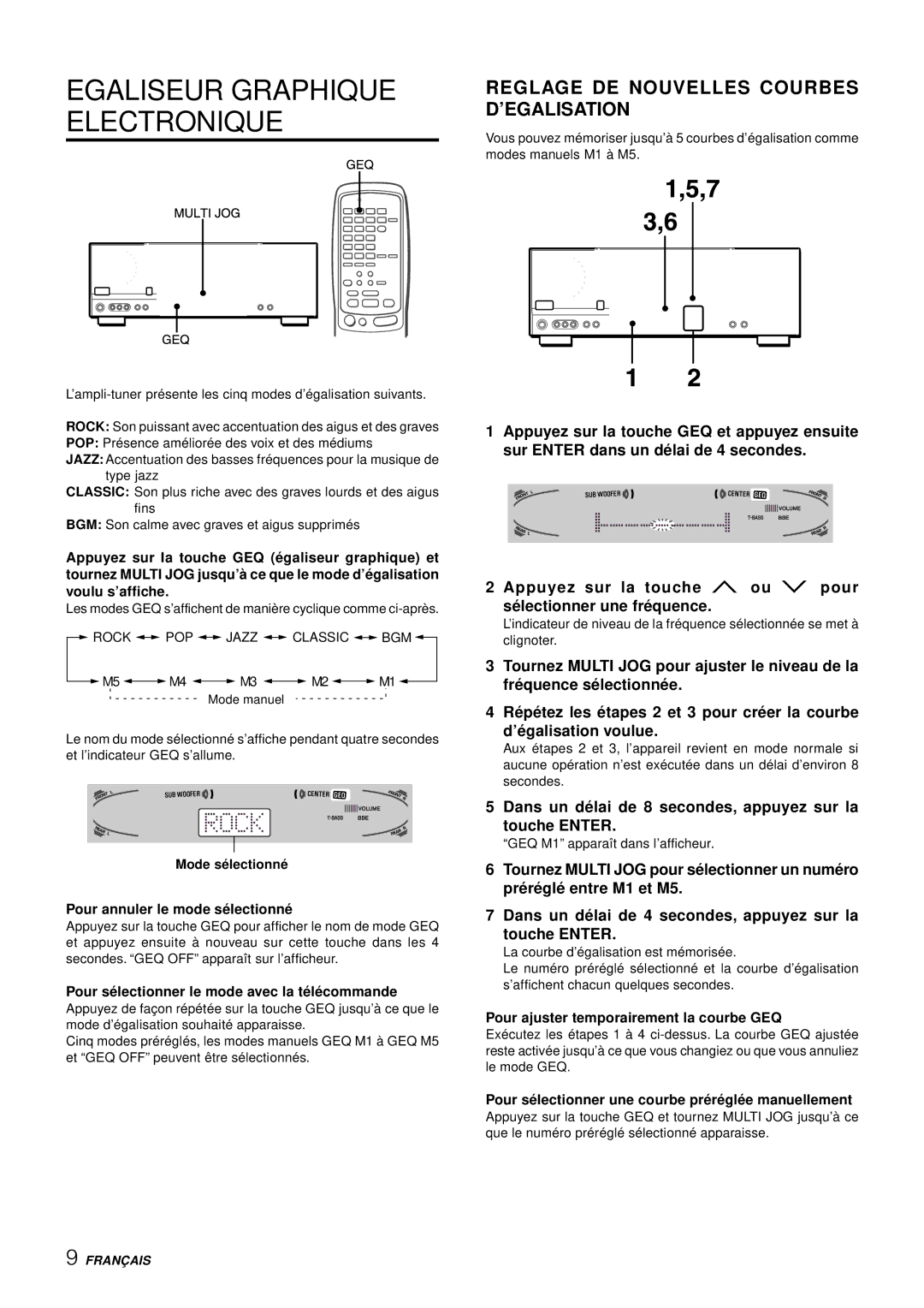 Aiwa AV-D77 manual Egaliseur Graphique Electronique, Reglage DE Nouvelles Courbes D’EGALISATION 