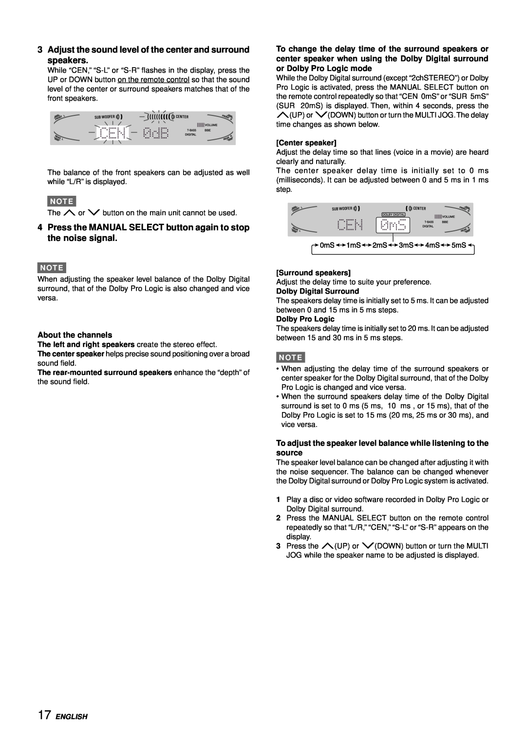 Aiwa AV-D77 manual About the channels 