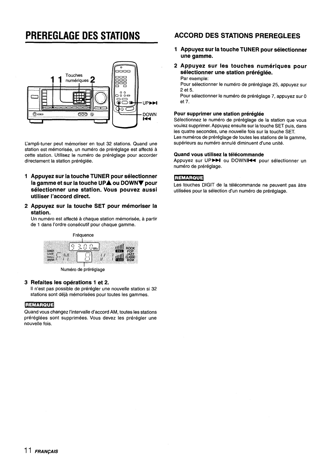 Aiwa AV-X220 manual Prereglage Des Stations, Accord Des Stations Prereglees, Quand vous utilisez la telecommande, ii5EFi12 