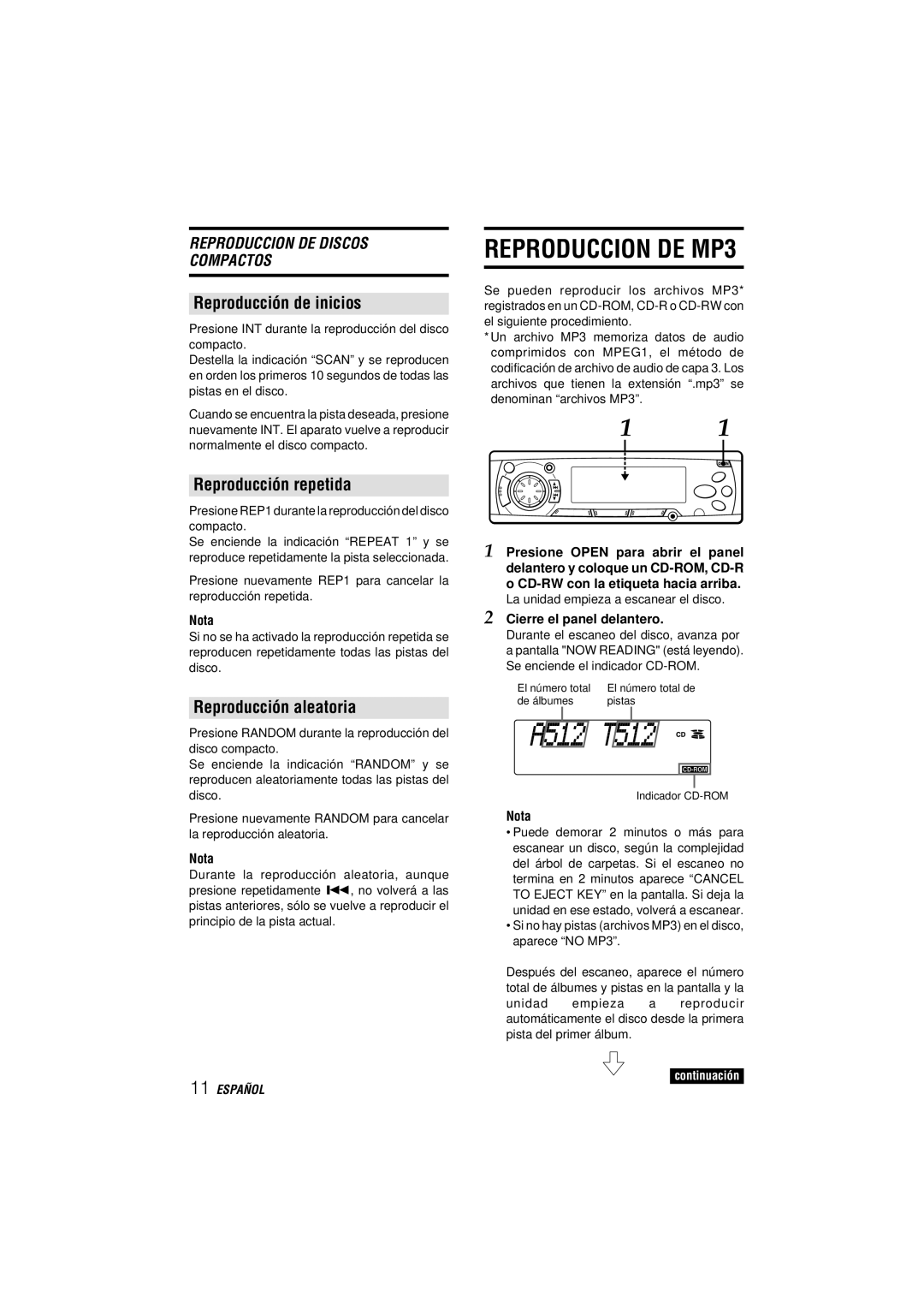 Aiwa CDC-MP3 YU Reproduccion DE MP3, Reproducción de inicios, Reproducción repetida, Reproducción aleatoria 