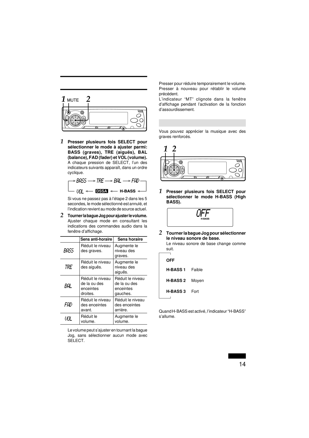 Aiwa CDC-MP3 manual Ajustements DU SON 