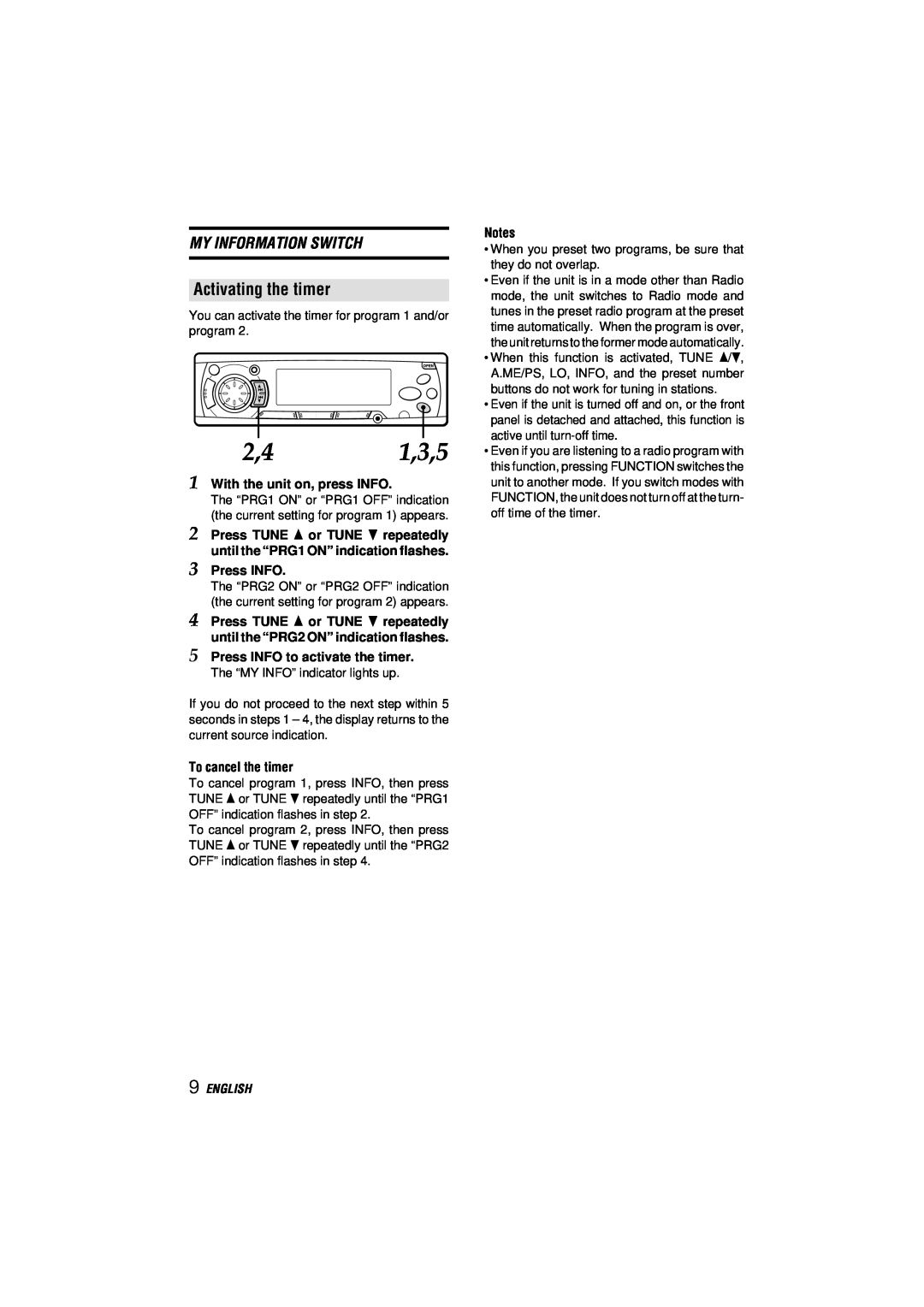 Aiwa CDC-MP3 manual When you preset two programs, be sure that they do not overlap 