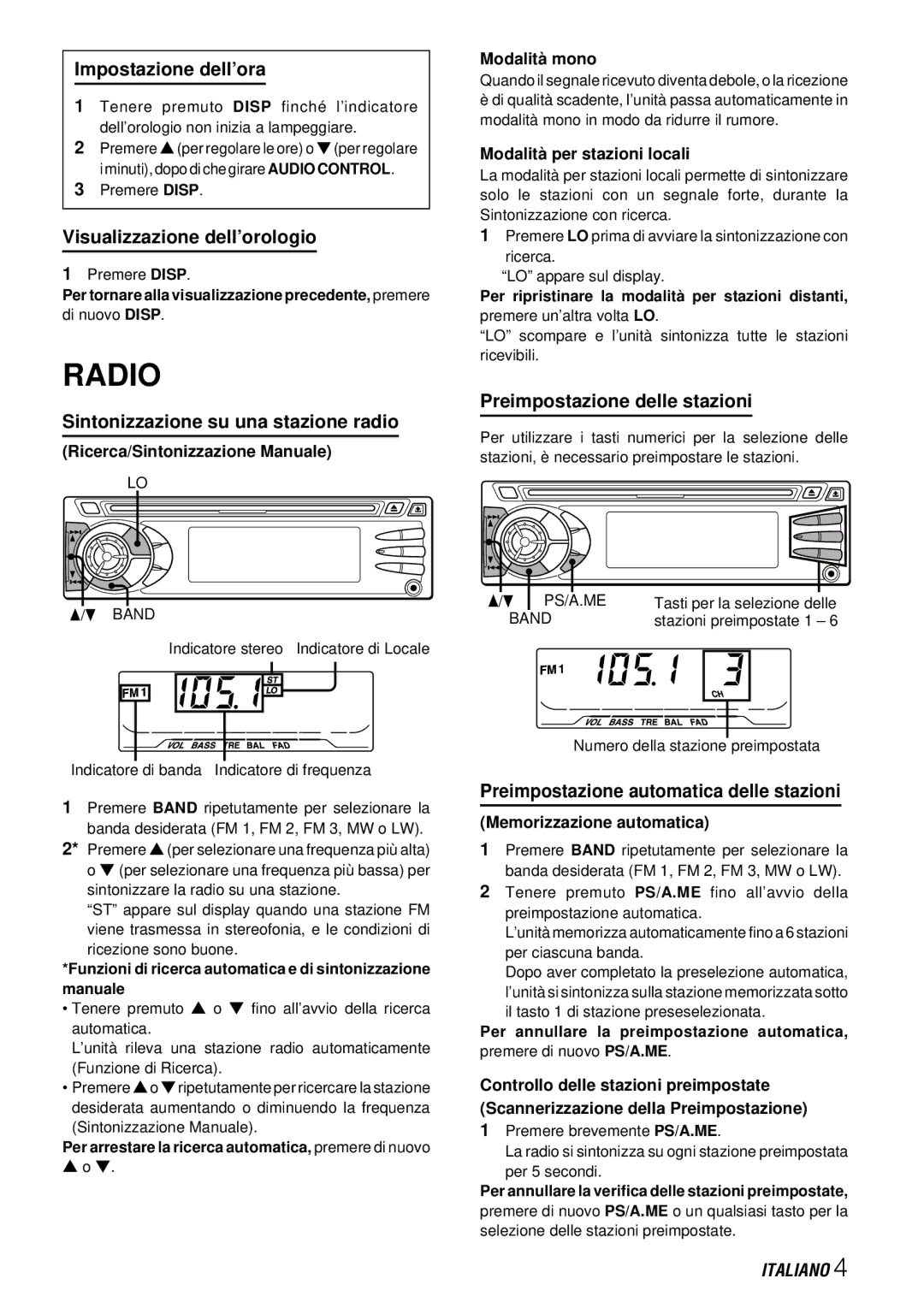 Aiwa CDC-X227 YZ operating instructions Radio 