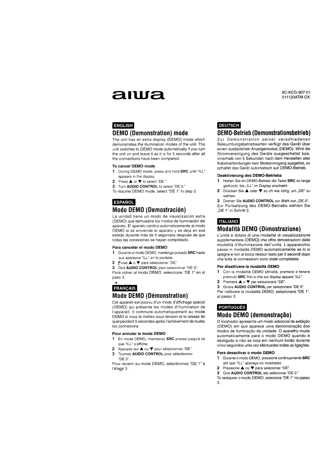 Aiwa CDC-X527M operating instructions 