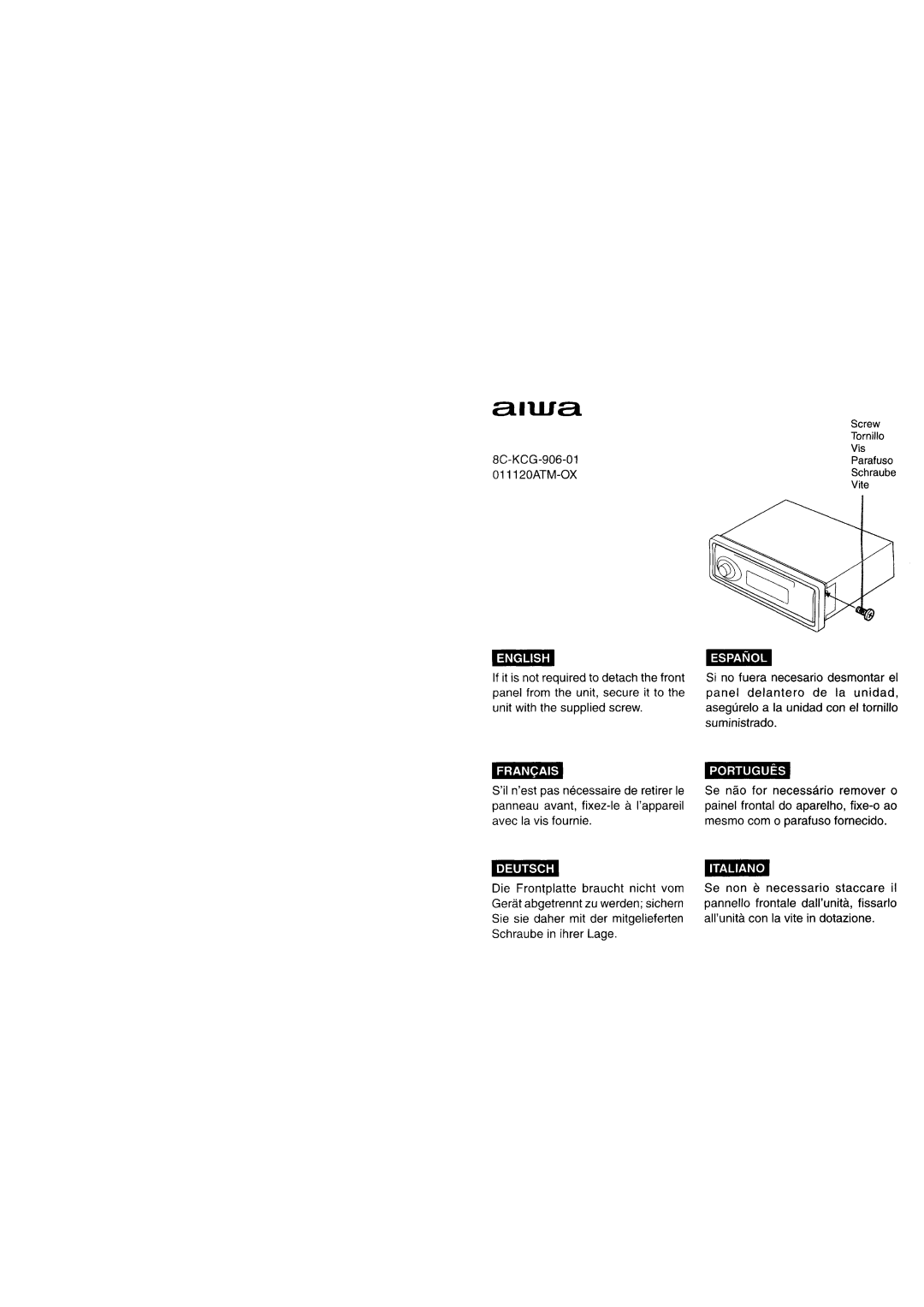 Aiwa CDC-X527M operating instructions 