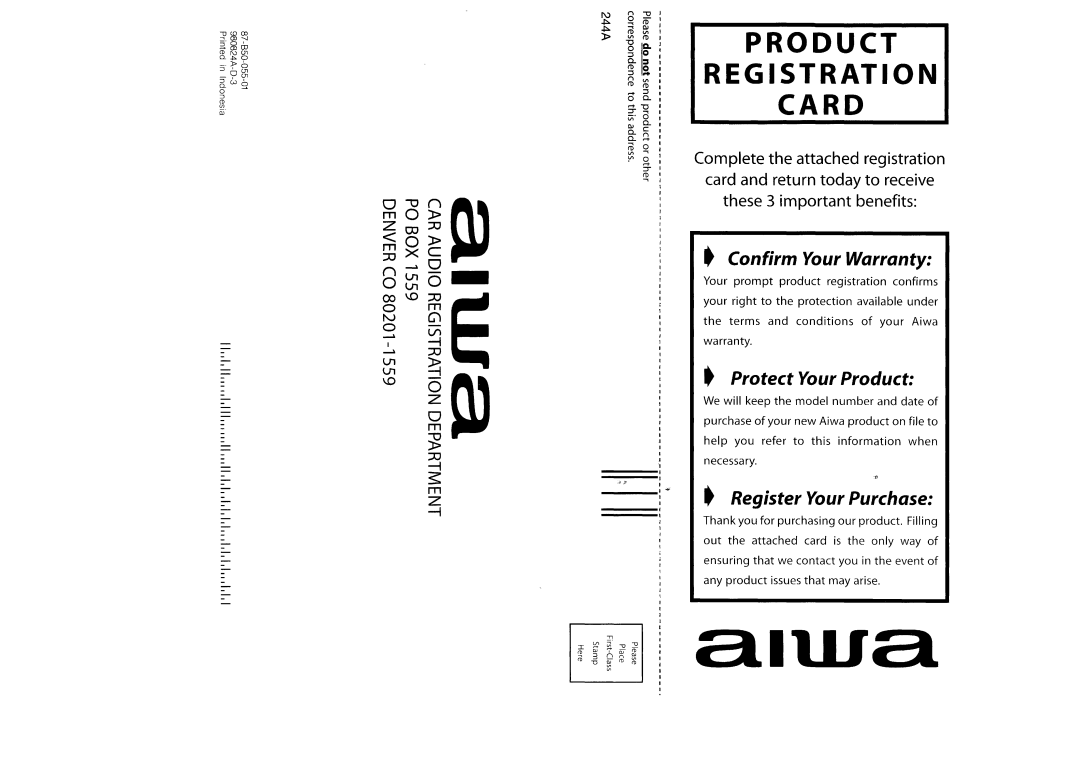 Aiwa CDC-X527M operating instructions 