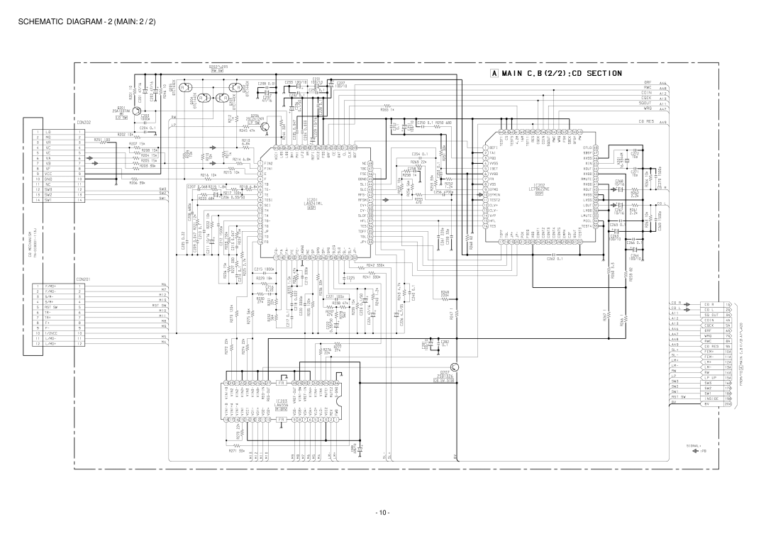 Aiwa CDC-Z107 service manual Schematic Diagram 2 Main 2 