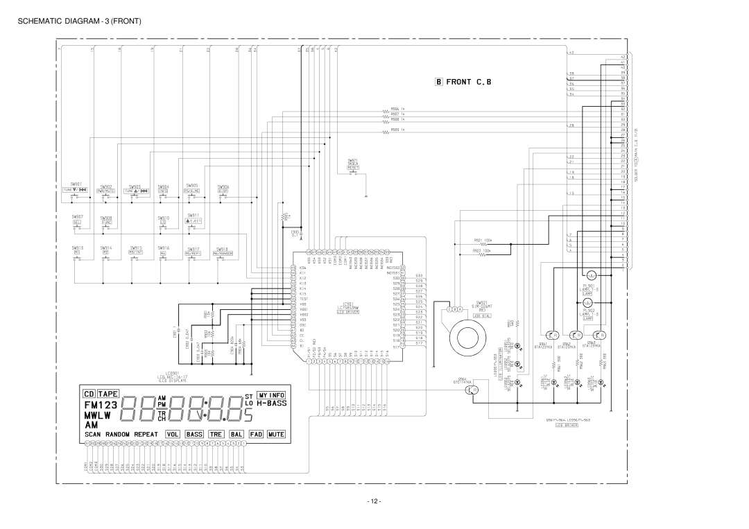 Aiwa CDC-Z107 service manual Schematic Diagram 3 Front 