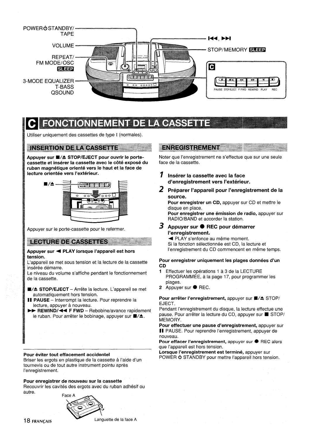 Aiwa CSD-ED87 manual Appuyer sur REC pour demarrer ’enregistrement, Pour enregistrer uniquement Ies plages donnees d’un 