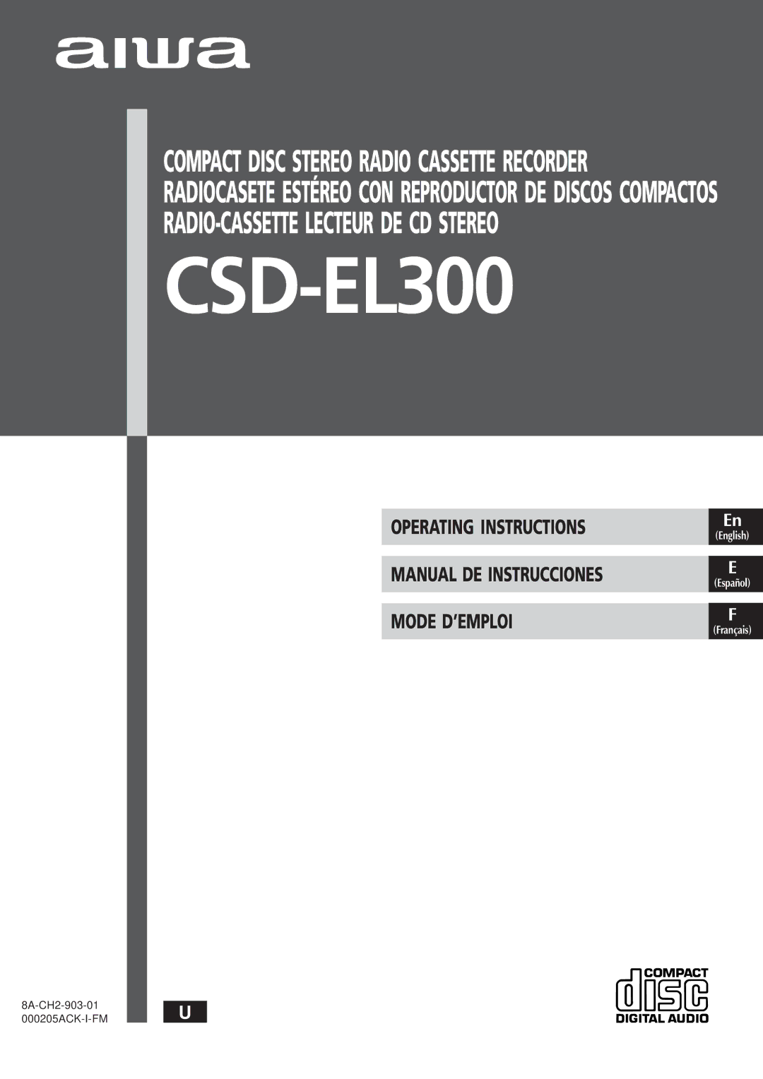 Aiwa CSD-EL300 operating instructions 