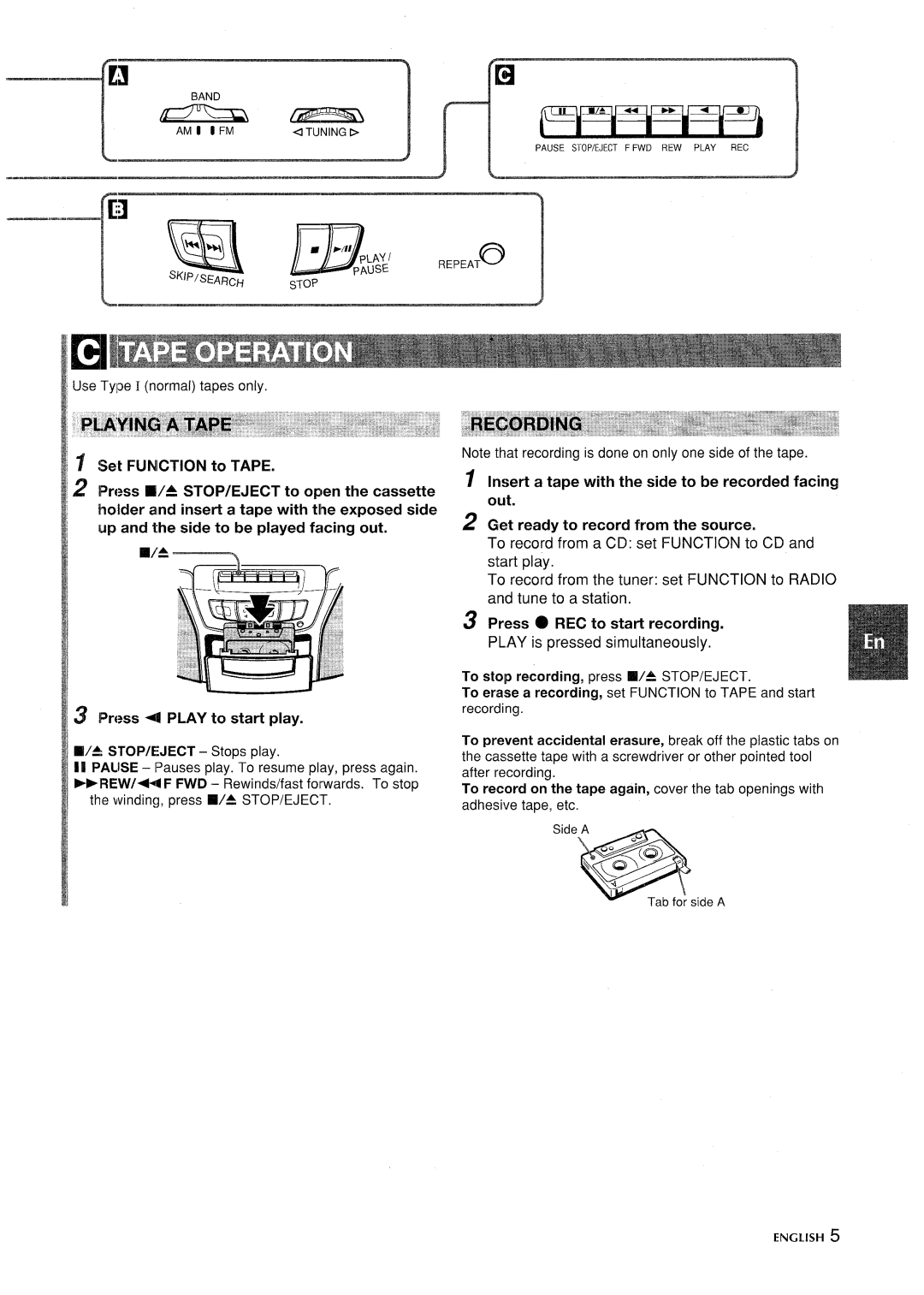 Aiwa CSD-ES365 manual Play is pressed simultaneously 