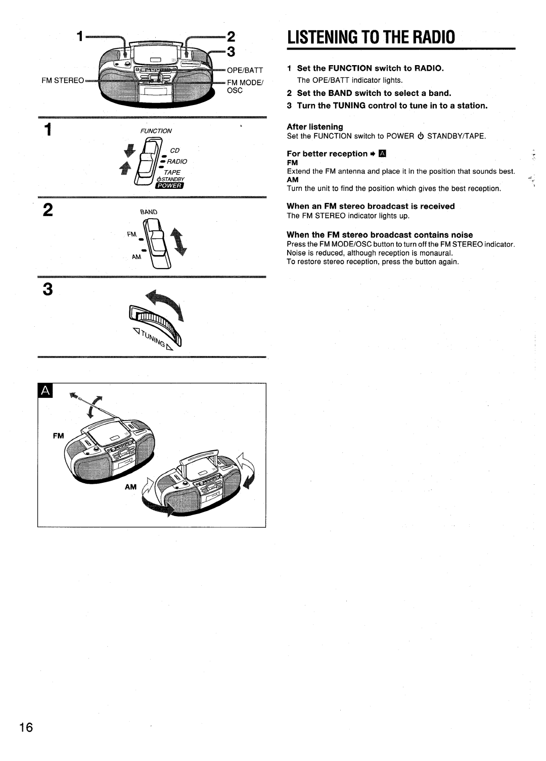 Aiwa CSD-ES570, CSD-ES370, CSD-ES770 manual Listeningtotheradio, ‘2mm 