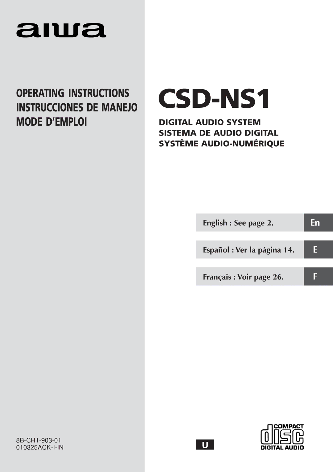 Aiwa CSD-NS1 operating instructions 