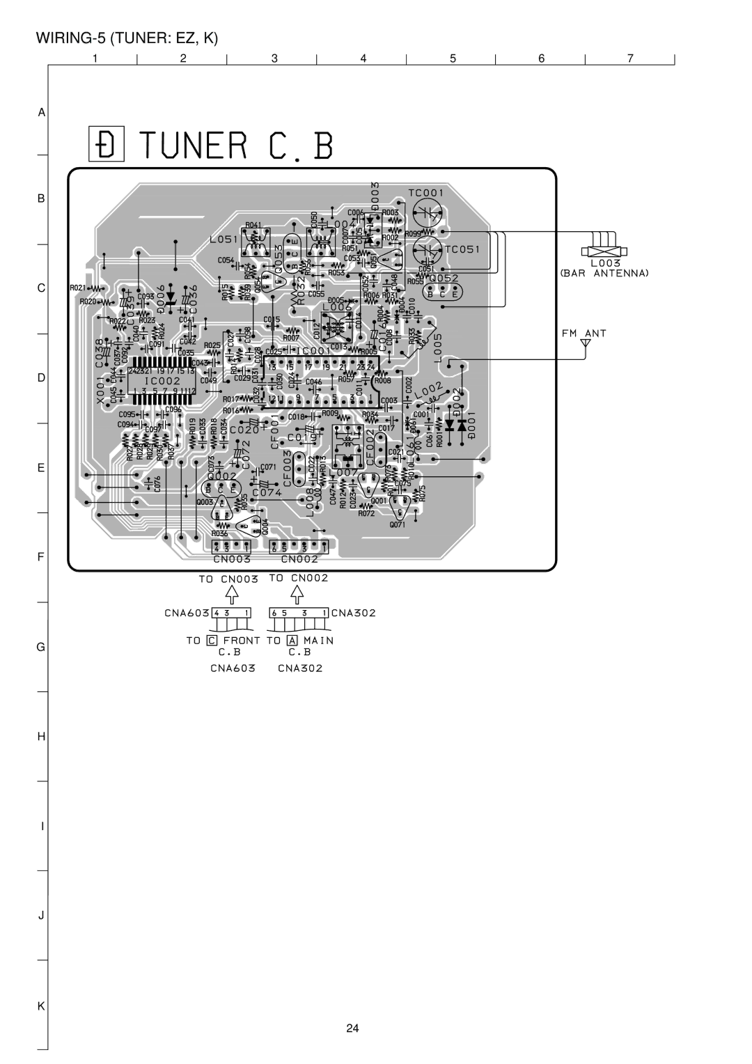 Aiwa CSD-TD53, CSD-TD51, CSD-TD52 service manual WIRING-5 Tuner EZ, K 