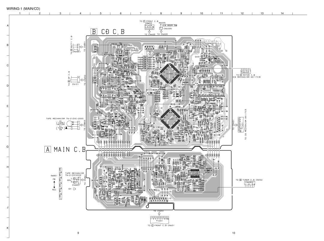 Aiwa CSD-TD52, CSD-TD51, CSD-TD53 service manual WIRING-1 MAIN/CD 