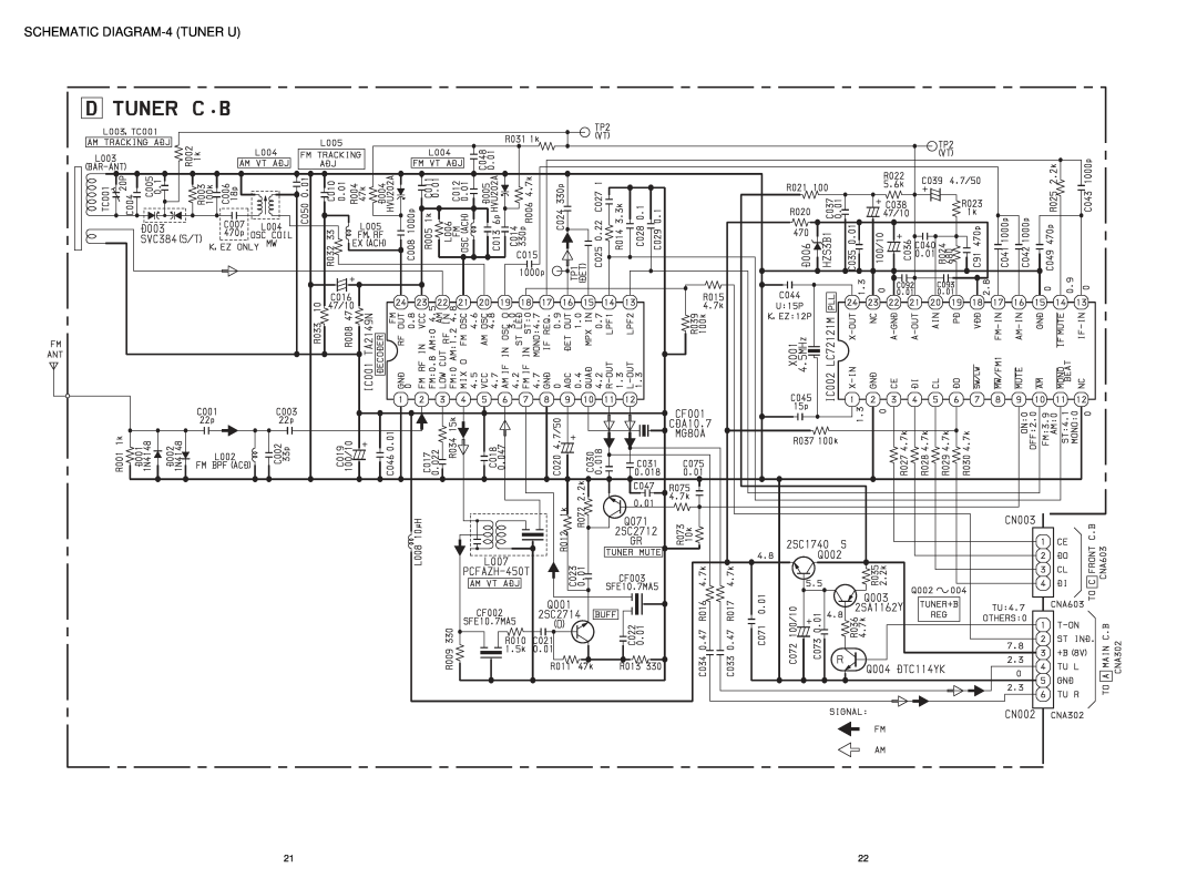 Aiwa CSD-TD52, CSD-TD51, CSD-TD53 service manual SCHEMATIC DIAGRAM-4TUNER U 
