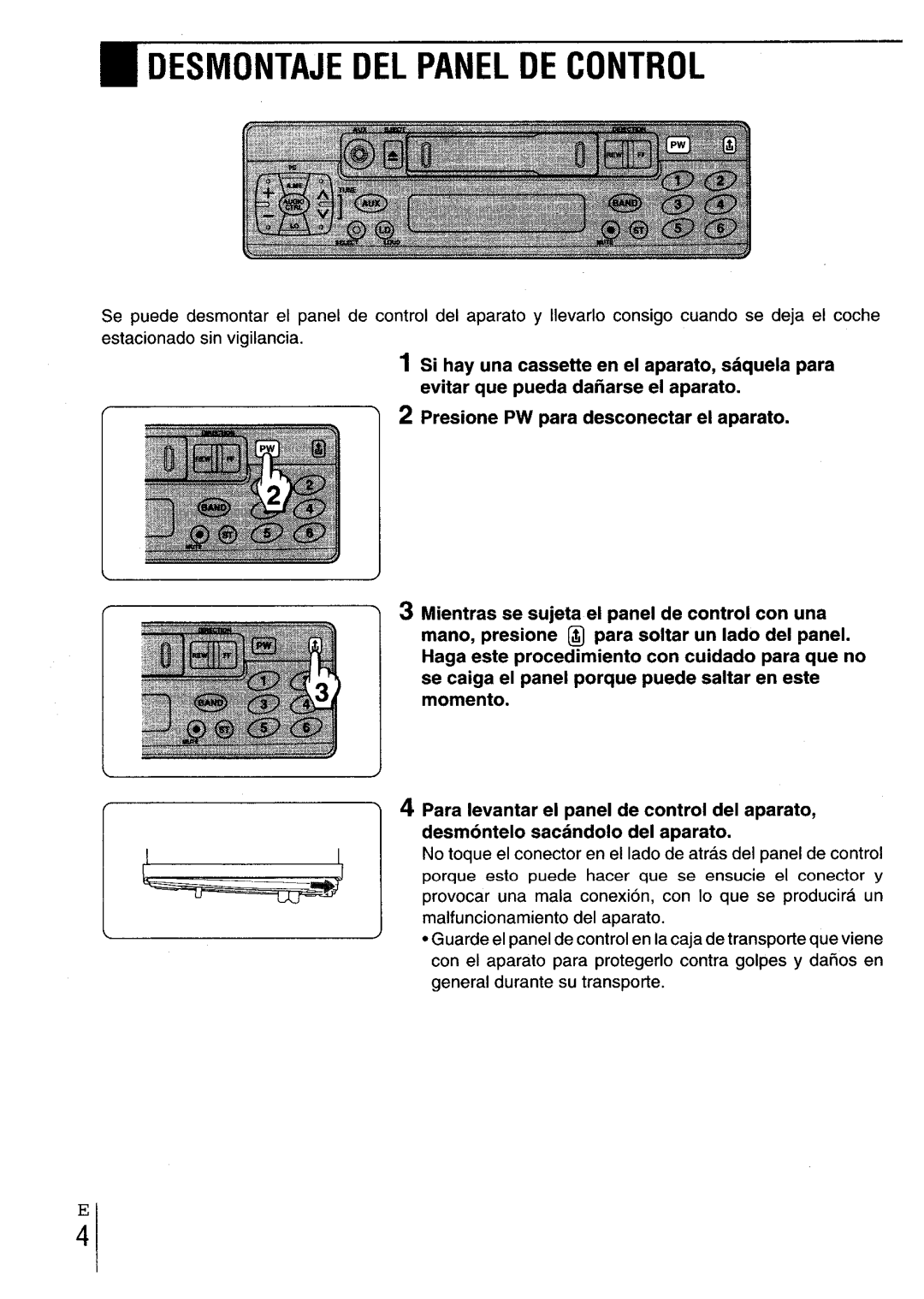 Aiwa CT-X417 manual Desmontaje DEL Panel DE Control 