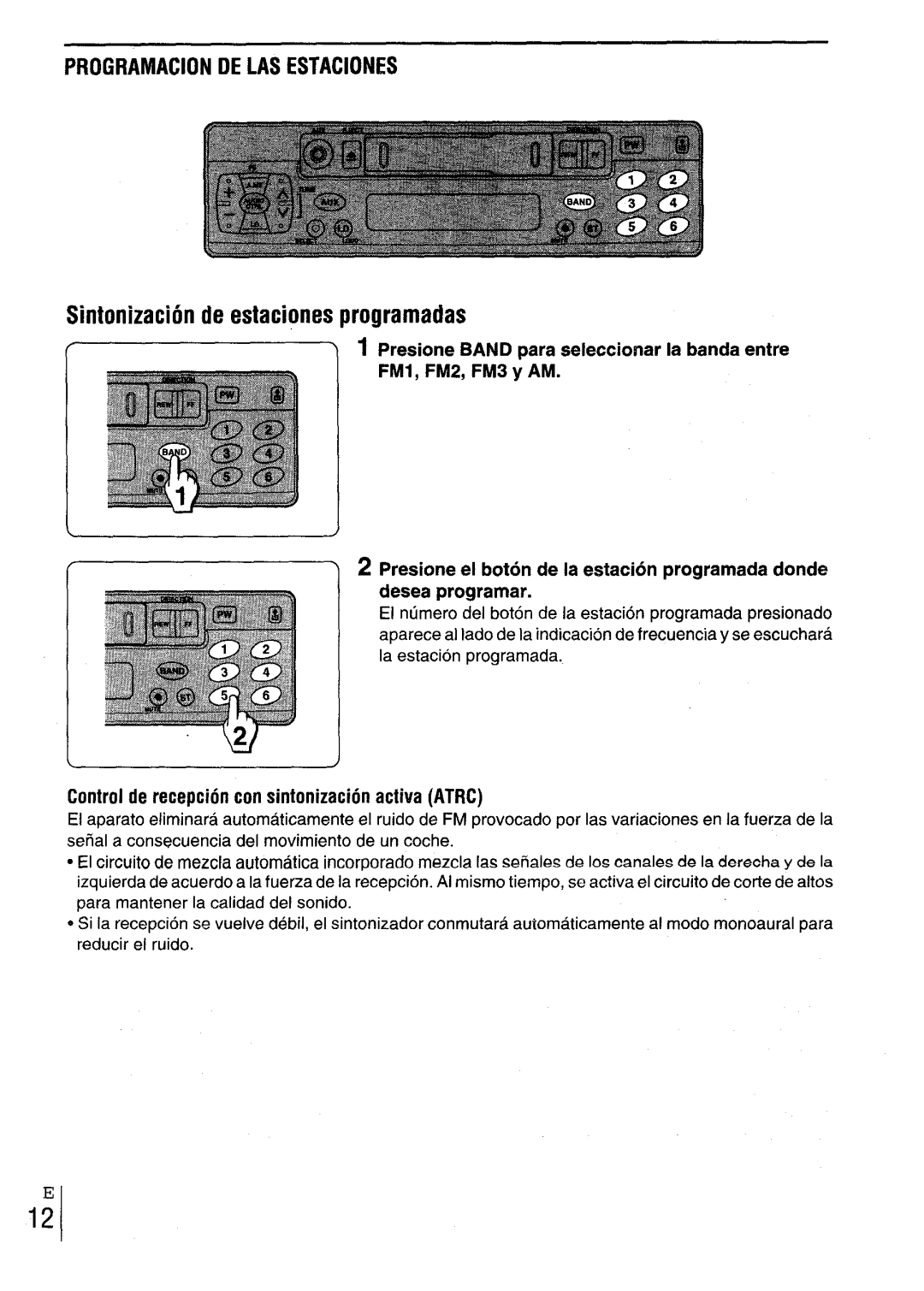 Aiwa CT-X417 manual Programacion DE LAS Estaciones, Sintonizacion de estaciones programadas 